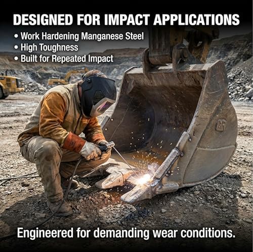 SÜA - EFeMn-A Hardfacing Welding Electrodes D256 - High Manganese Steel Build-Up Rods for Impact Applications & General Repair - 16" x 5/32" (11 LB Pack)