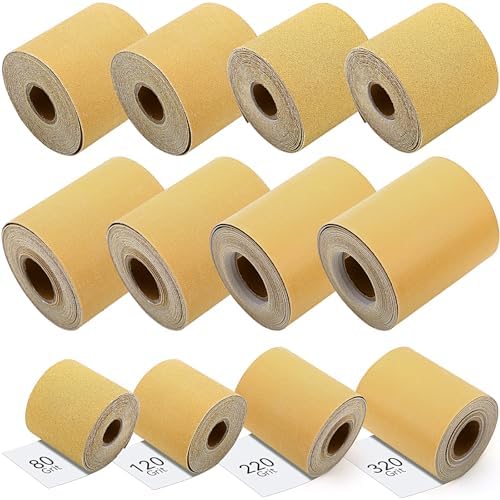 18 Rolls 90 Yards 40, 60, 80, 120, 180, 220, 320, 400, 600 Grit Psa Continuous Sandpaper Roll 2-3/4" Wide Longboard Sandpaper Self-Adhesive Sand Paper Automotive Woodworking Hand Sanding Block