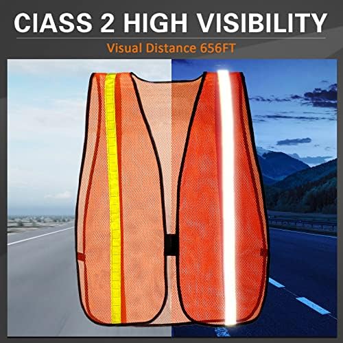 Haysandy 20 Pcs High Visibility Vest Reflective Safety Vest,Orange
