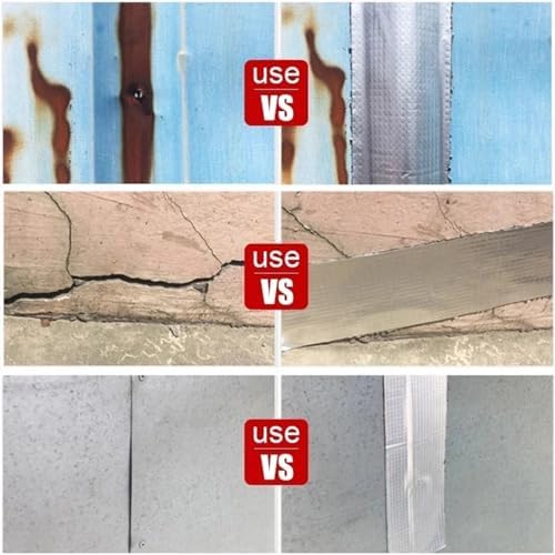 Waterproof Tape Butyl Tape Aluminum Foil Tape Butyl Tape Roof Leakproof god kvalitet Tape Aluminium Foil Adhesive Tape Crack Repair Anti-Leakage Pipes Walls Leak Sticker Super Nano Tapes(5cm X 5 Meter