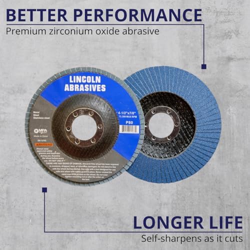 20 Pack Flap Discs 80 Grit 4.5" x 7/8" Sanding Wheels
