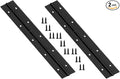 10 Inch Heavy Duty Continuous Piano Hinges, Black Stainless Steel 0.05" Thick 1.2" Open Width Folding Furniture Hinges with Screws for Cabinet Door Box DIY Projects (2 Pack)