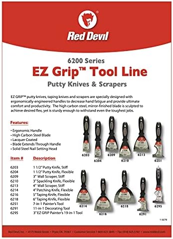 Red Devil 6251 EZ Grip Multi-Purpose Painter's Tool, 3, (Pack of 6)