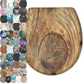 Sanilo Wooden Toilet Seat with Quick Release & Soft Close [ROUND] - Decorative & Slow Close Molded Wood Seat - With One Click for Easy Installation & Cleaning - With Adjustable Fit (Rustic)