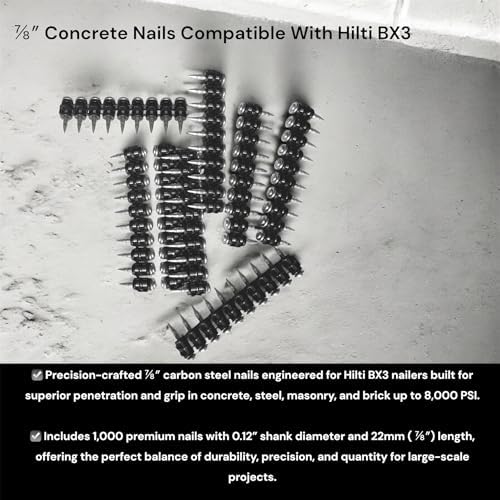 BX3 ⅞″ Concrete Nails For Hilti BX3-1,000 X-P B3 MX CONCRETE NAILS Compatible