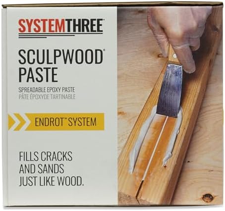 System Three SculpWood Paste Epoxy Wood Filler, 2 Gallon, Brown