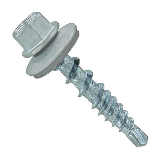 Fasteners Plus ST Fastening Kwikseal Woodbinder Metal to Wood #10 X 1 Light Gray Screws with EPDM Rubber Washer, 250-Count - Designed for Metal Roofing and Siding Panels