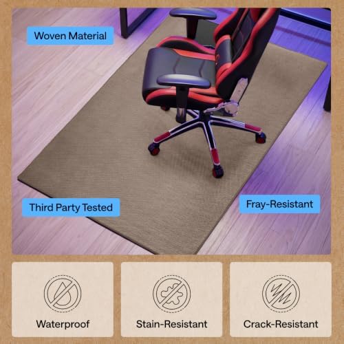 GORILLA GRIP Office Chair Mat for Hard Floors, Under Desk Rug, 46x34 Brown