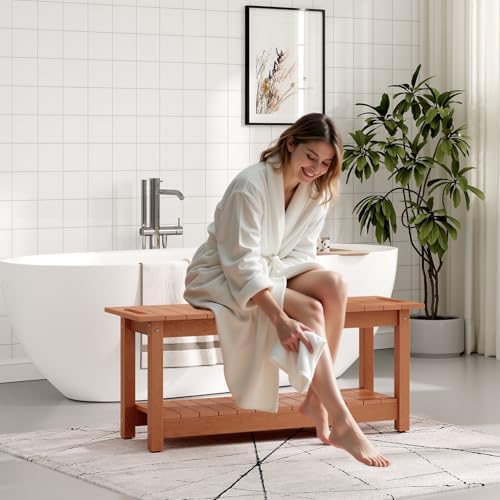 41" Shower Bench, Waterproof HIPS Shower Stool for Shaving Legs