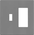 ENERLITES Combination Toggle Light Switch/Decorator Light Switch Plate, Double Switch Wall Plate, Standard Size 2-Gang 4.68" x 4.73", Polycarbonate Thermoplastic, Gloss Finish, SI881131-GY, Gray