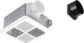 Tech Drive Very Quiet Bathroom Exhaust Fan - 80 CFM/70 CFM, 3&4-Inch Duct Included, Energy Star, No Attic Access, Ceiling Mounted for 75 Sq. Ft Bathrooms, Up to 80 CFM with 4-Inch Duct, White