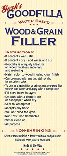 Goodfilla White, 1 Gallon (13.5lbs), Wood and Grain Filler, Stainable, Sandable, Sandable, Zero Waste, Non-Toxic, USA Made