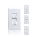 ECOELER Slide Dimmer Light Switch, Single-Pole or 3 Way Full Range Dimming Wall Switches for 300W LED/CFL, 600W Halogen/Incandescent, Wall Plate Included, ETL Listed, White, 4 Pack