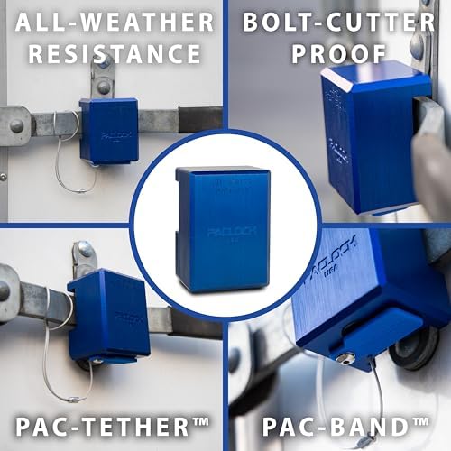 PACLOCK's 81-Series Patented Trailer Door Lock, High Security Rotating Disc, Manufacturer-Controlled Key Assigning, Exclusive Key Number, Keyed Differently w/ 1 Key, Silver