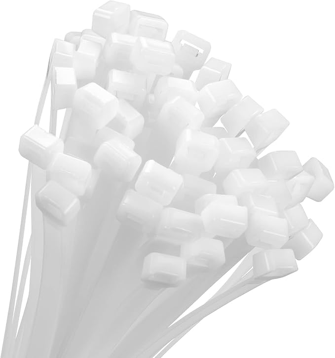 Armpow 14 inch White Zip Ties Heavy Duty 100 PACK, 200 LBS Ultra Exclusive Strong Plastic Wire Ties, Large Cable Ties Extra Long Tie Wraps, Indoor and Outdoor UV Resistant