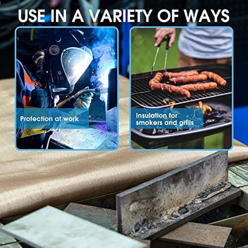 YESWELDER Fiberglass Welding Blanket 4 x 6ft Insulation Blanket 1/3" 8mm