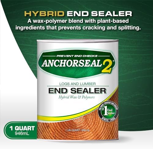 ANCHORSEAL 2 Log and Lumber End Grain Sealer, Prevents Checking, 1 Quart