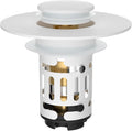 Hibbent Upgraded 3 in 1 Bathroom Sink Drain Strainer, Universal Pop Up Stopper with Removable Stainless Steel Filter Basket Hair Catcher, Sink Plug for 1.1''~2.36'' Basin, Brass Bullet Core, White