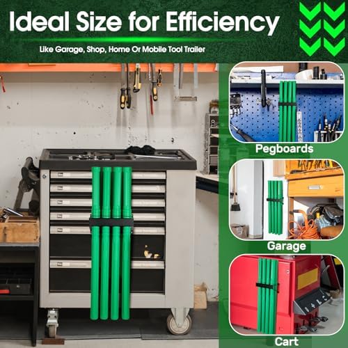 DoubleFill 9 Pcs Welding Rod Storage Set 8 Slot Tig Welding Filler Rod Holder with 8 Pcs 40 Inch Tungsten Electrode Storage Tubes Wall Mount Organizer Welder Tools Supplies