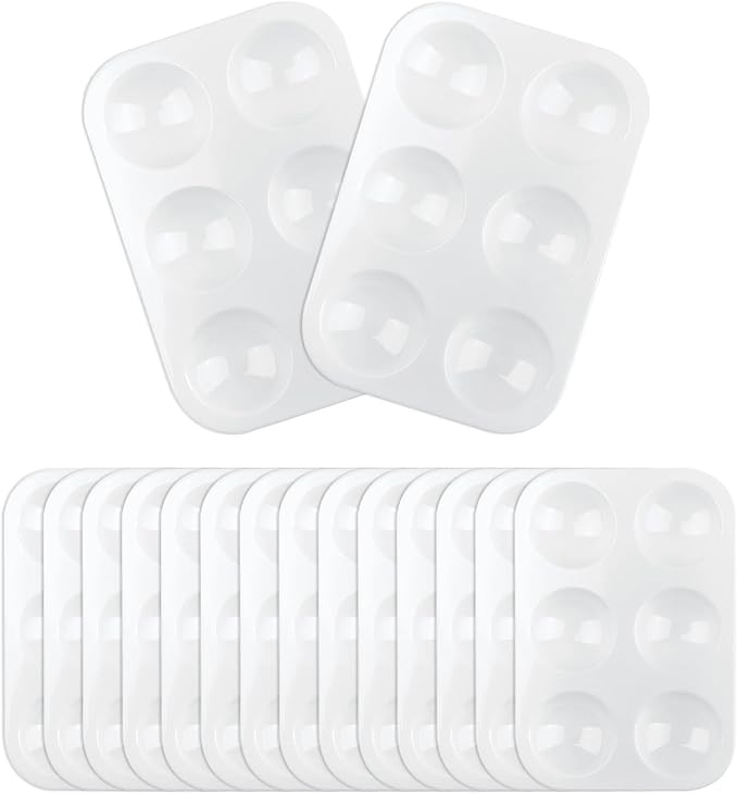 16PCS White Plastic Paint Trays - Essential for Painting Parties, DIY Crafts, and Art Painting