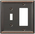 Amerelle 149TRDB Chelsea Wallplate, 1 Toggle / 1 Rocker, Steel, Aged Bronze, 1-Pack