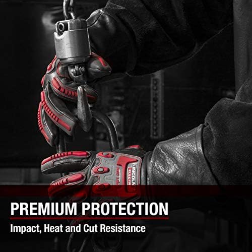 Lincoln Electric Roll Cage Welding/Rigging Gloves | Impact Resistant | Black Grain Leather |, Medium (K3109-M)