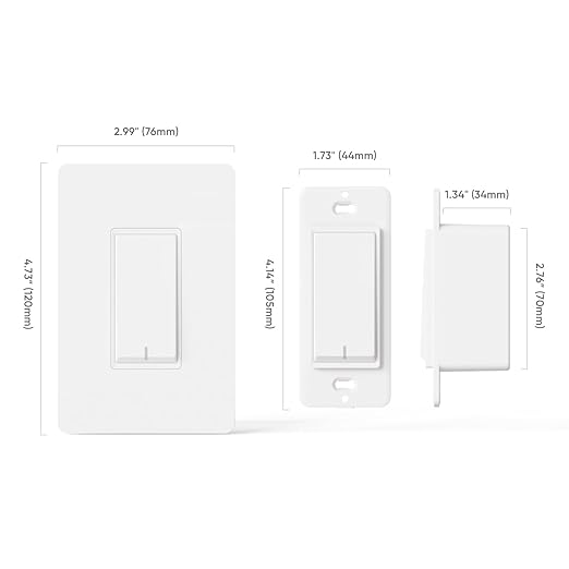 TREATLIFE 3 Way Smart Switch 4 Pack, 2.4GHz WiFi Smart Light Switch 3 Way, Works with Alexa, Google Home and SmartThings, Remote Control, FCC, Schedule, Neutral Wire Required