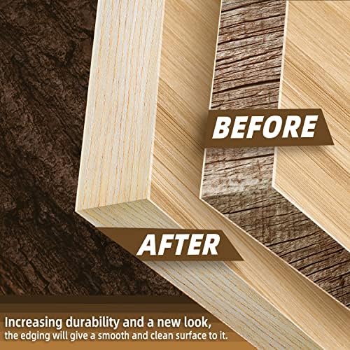 GSCIT Club Oak Edge Banding, 7/8 inch x 10ft roll of Veneer Edge Banding - Pre-glued Flexible, Real Wood Tape for Cabinet Repair & Furniture Restoration
