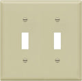 ENERLITES Toggle Light Switch Wall Plate, Gloss Finish, Size 2-Gang 4.50" x 4.57", Unbreakable Polycarbonate Thermoplastic, 8812-I, Ivory