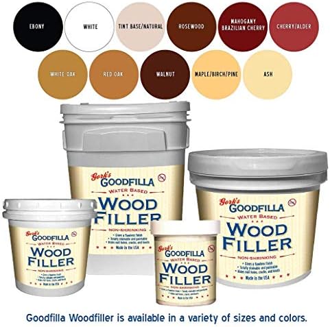 Goodfilla Ash, 8 oz, Wood and Grain Filler, Stainable, Tintable, Sandable, Zero Waste, Non-Toxic, USA Made