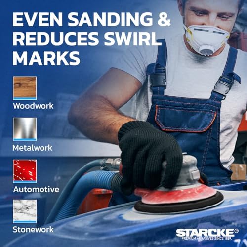 5 Inch Sanding Discs 120 Grit, 100 Pack Sandpaper Discs PSA Adhesive Sandpaper Roll No Hole - Disc Gold Round Sanding Paper, Durable Sand Paper for Wood, Auto Body, Metal, Paint for Surfaces