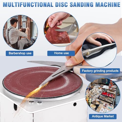 5 Inch Bench Disc Sander Stepless Speed Control, 6000RPM