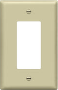 ENERLITES Decorator Light Switch or Receptacle Outlet Wall Plate, Gloss Finish, Midway Size 1-Gang 4.88" x 3.11", Polycarbonate Thermoplastic, UL Listed, 8831M-I, Ivory