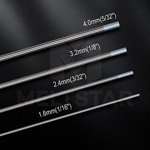 TIG Welding Cerium tungsten electrode 1/16” x 7” (Grey, WC20) 10-Pack