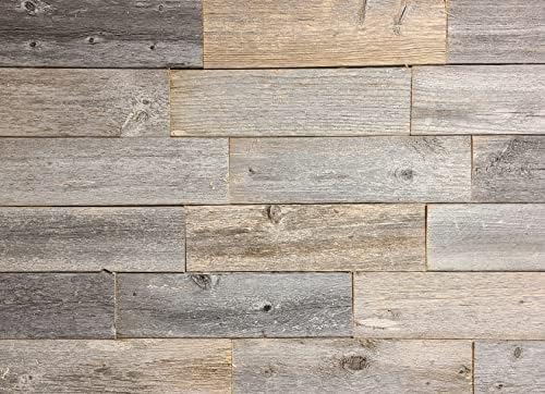 Rustic Weathered Reclaimed Wood Planks for DIY Crafts, Projects and Decor (20 pcs. Thin Planks - 3.5"x12"x.25)