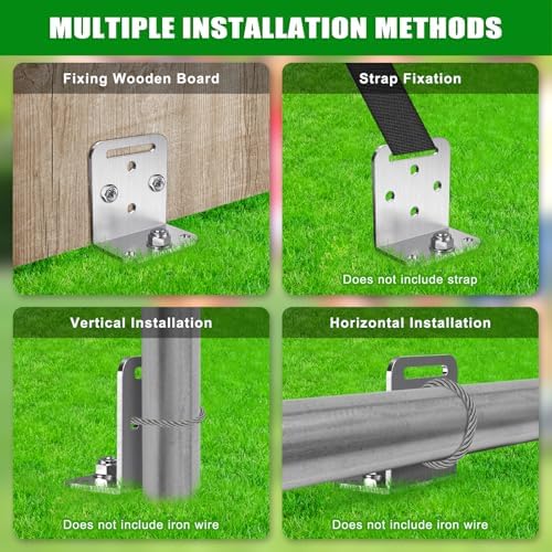 Insaga 18" Ground Anchors Screw in, 4 Pack Trampoline Anchors with L Bracket – Spiral Heavy Duty Earth Anchor for Shed, Swing Set, Mobile Home, Tent, Carport, Gazebo, Canopy, Playground, Playset