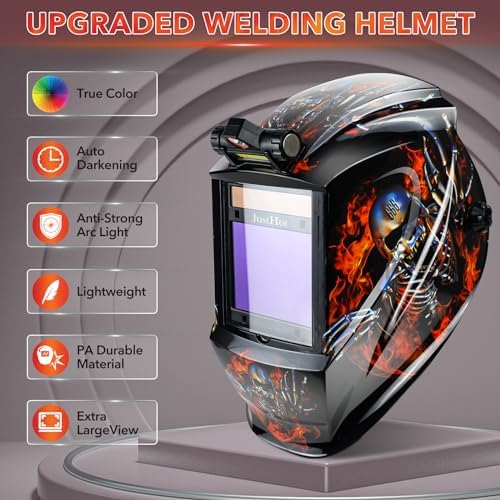Large Viewing Welding Helmet Auto Darkening Welding Hood with Light