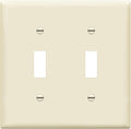 ENERLITES Toggle Light Switch Wall Plate, Gloss Finish, Size 2-Gang 4.50" x 4.57", Unbreakable Polycarbonate Thermoplastic, 8812-LA, Light Almond