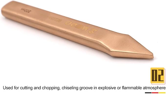 WEDO Non-sparking Cross Cutting Chisel, Spark-free Safety Cross-Cut Chisel, Beryllium Copper, DIN Standard, BAM & FM Certificate, 4x6x140mm
