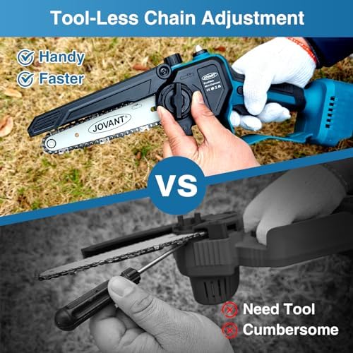 6" Electric Power Chainsaw, Electric Pruner for 1.2 inch Tree Trimming, 6 inch Battery Saw with 20V 4.0Ah Battery, Garden Power Tools for Tree Branches,Courtyard, Household