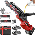 Mini Chainsaw Cordless, 8 Inch & 6 Inch Electric Chainsaw Battery Powered, 1000W Brushless Handheld Power Chain Saw with 2 Batteries, Small Tree Saw for Branch Trimming Wood Cutting