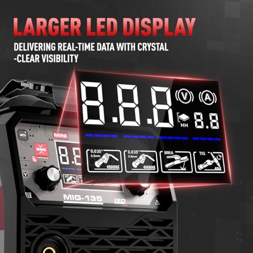 ANDELI 135A Flux Core MIG Welder, 110V Gasless MIG/Lift TIG/Stick 3-in-1