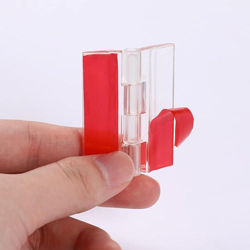 12 Pcs Acrylic Self Adhesive Small Transparent Continuous Hinge Tools for Cabinet Drawer Furniture DIY Display Stand 45x35 mm