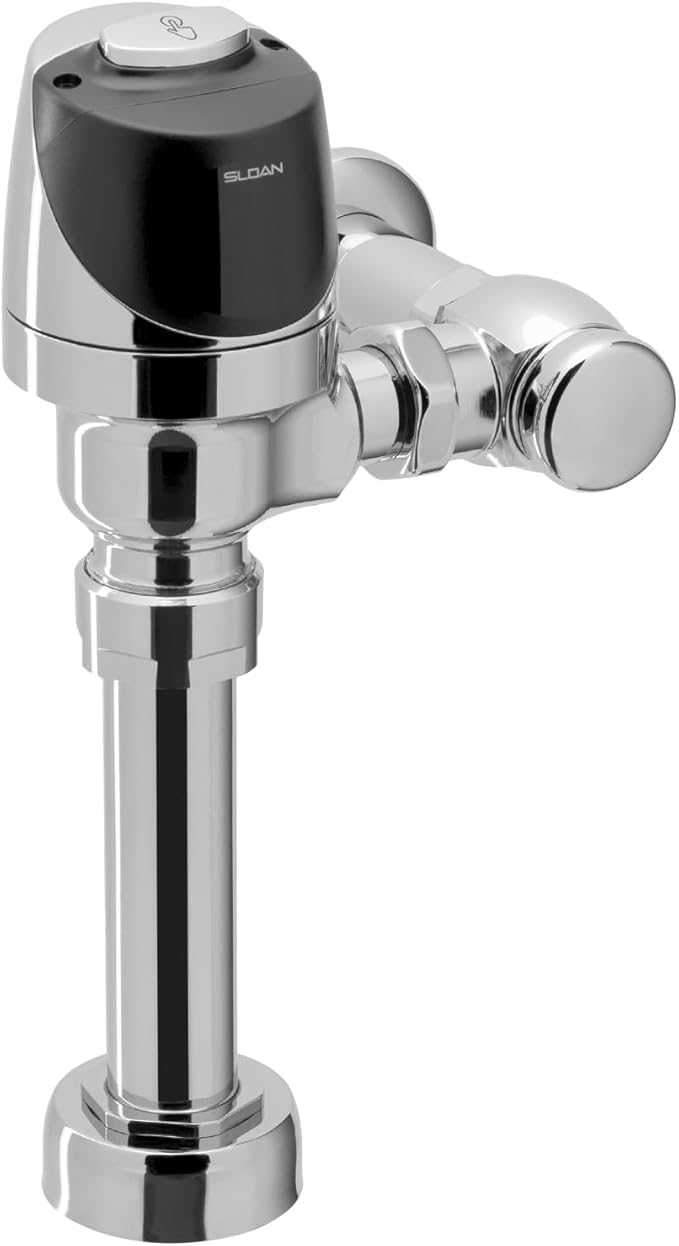 Sloan G2 Optima Plus 8110 Exposed Sensor Water Closet Flushometer, 3.5 GPF Flush Valve - Single Flush, Fixture Connection Top Spud, Battery Powered Infrared Sensor, Polished Chrome Finish, 3250404
