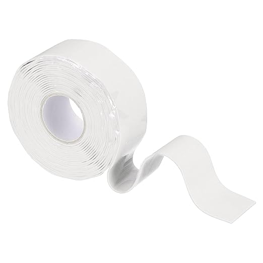 uxcell Self Fusing Silicone Tape, 1" x 10ft Waterproof Water Leak Sealing Tape for Plumbing Pipe Hose Repair Handles, White (0.5mm Thick)