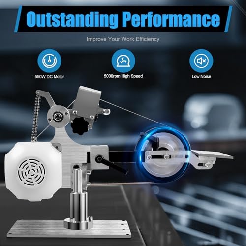 Belt Grinder Sander, multifunctional benchtop belt sander, vertical/horizontal belt sander and polisher, 1x30” DIY with motor for grinding and polishing knives, DC brushless motor, 550W