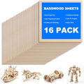 16-Pack of Basswood sheets 15.7‘ x 15.7’ x 1/8", 3mm thick plywood. Smooth surface, suitable for laser cutting, handicrafts, unpainted square wood panels, painting and DIY projects
