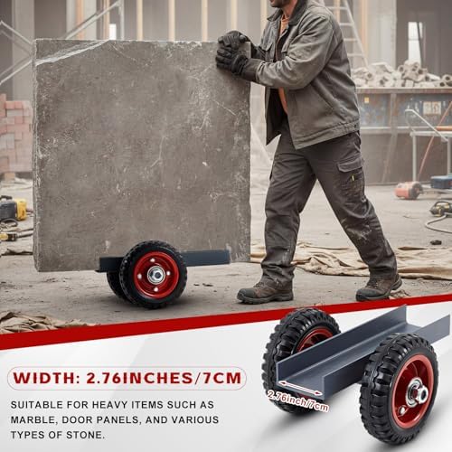 Moving Panel Dolly, Door Dolly 350 Lbs / 160 kg Load Capacity, up to 2.76'' Width Capacity, Heavy Duty Cart with 6'' Solid Rubber Wheels, Steel Mover for Wood, Plywood, Door, Fence