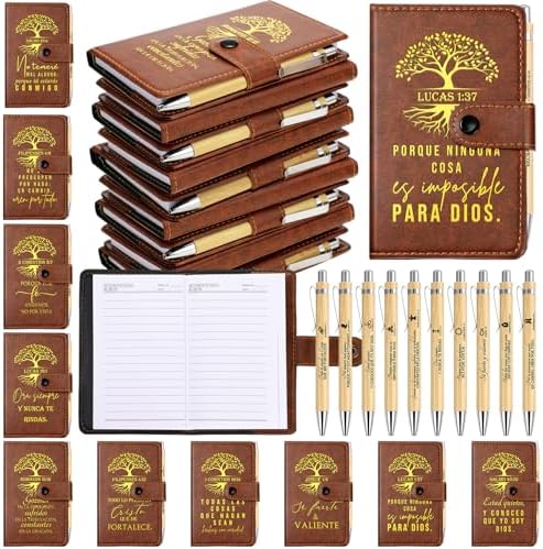 Spakon 60 Pcs Christian Prayer Journals with Pens, Spanish Tree of Life