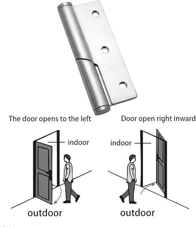 2pcs Stainless Steel Lifting Hinge 3" Rising Butt Handed Lift Off Door Hinge Left